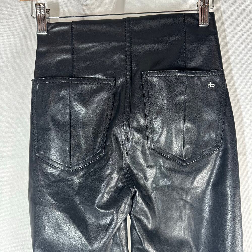rag & bone Nina Faux Leather Pants Black Pull On Skinny Pants Size XS - Picture 3 of 14